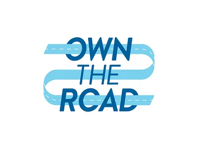 Own the Road logo branding design graphic logo ribbon road vector