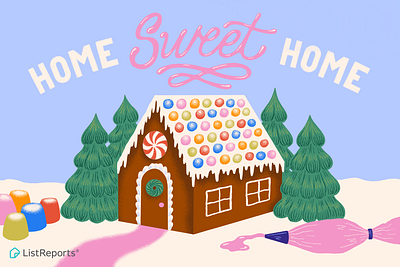 Home Sweet Home christmas cookie decorator cookies gingerbread gingerbread house gingerbread man gumdrop hand lettering frosting home icing peppermint sugar sweet