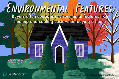 Environmental Features environment fall hand lettering house illustration lettering seasons spring summer texture trees type typography winter