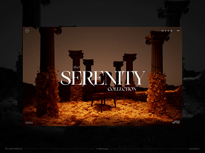 Serenity Collection, Web Design & Motion 3d collection concept concepts design digitaldesign figma motion design motion graphics portfolio scroll smooth typo typography ui uidesign uiux user interface ux ui webdesign