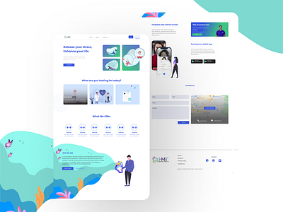 HMB | Landing Page Design clinic dashboard clinic design clinic landing page clinics company company design daily ui design landing page mobile design