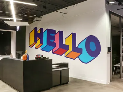 Greeting Desk Mural Design chicago dimension hand drawn handdrawn handdrawntype illinois illustration illustrations lettering mural typogaphy vector welcome