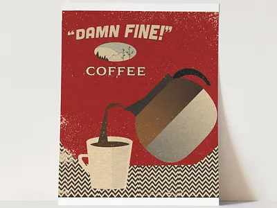 Damn Fine Coffee (Twin Peaks) adobe illustrator branding coffee damn fine coffee damn good coffee david lynch design graphic design illustration illustrator retro retro logo twin peaks vintage