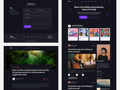 Laos - Your Personal Blog author blog blog design blogger dark mode exploration minimalist personal ui uiux website design