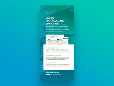 Push Operations Printed Rack Cards brochure brochure design design employee payroll print push push operations rack card schedule time clock