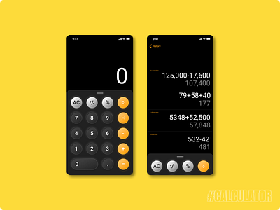 Neumorphic Calulator app black calculator design figma illustration minimal neumorphic neumorphic design neumorphism ui ui ux yellow