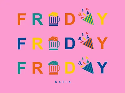 Friday Hello cute art cute illustration design fashion brand graphic design icon illustration tshirt design typography