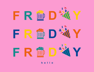 Friday Hello cute art cute illustration design fashion brand graphic design icon illustration tshirt design typography