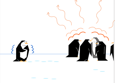 penguin heat character design illustration illustrator vector visual storytelling