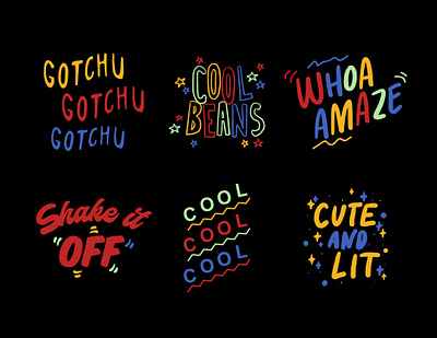 Slogan Sticker Sets - A cute design graphic design illustration slogan sticker sticker design sticker sets trendy typography typography art