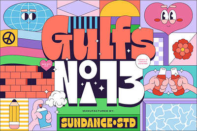 Gulfs Display Font branding children colorful display font font font design font family fonts fun fonts graphic design graphic designer graphics kids font lettering logo fonts retro font typeface typefaces typography vintage font