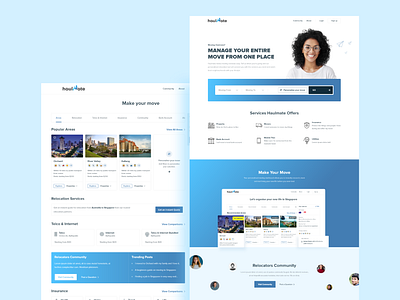 Haulmate - Relocation Platform - UI/UX expat landing landing page modern personalization property property search relocation search ui ux