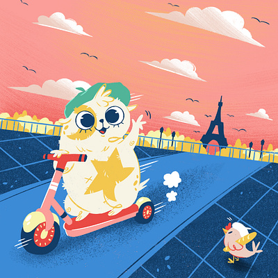 See you later mes amis! characterdesign childrens book childrens book illustrations childrens illustration illustration illustrator paris photoshop project tour eiffel