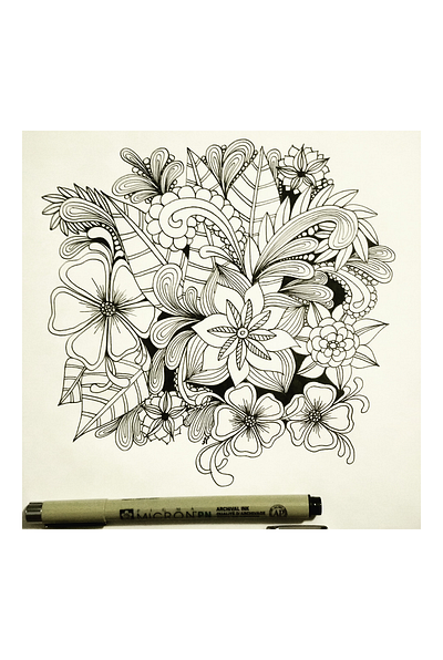 Bouquet design flowers zentangle