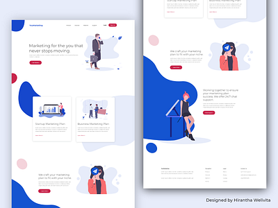 One Page Website design illustration ui