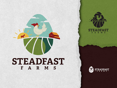 Steadfast Farms Final Iteration brand identity branding branding and identity chickens design egg farm farm logo logo logo icon vector