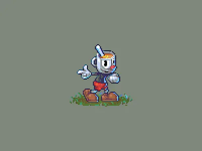 Mug character cuphead dailychallenge fanart game ipad mug mugs pixel pixelart pixelstudio pixilart