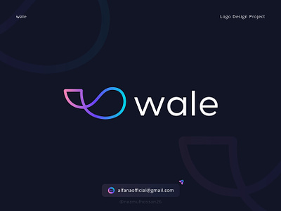 wale - Digital Marketing Agency Logo Design agency blockchain brand identity branding crypto currency digital gradient logo logo design logo identity logotype marketing modern logo print space wale web3 whale