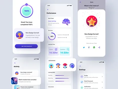 E-learning UI Design accuracy badge course coursera courses education educational elearning elearning courses gamification learning learning app learning management system learning platform online learning skillshare top ux ui designer ui trend