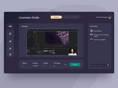 Live Streaming App adobe xd daily ui dailyui interface live streaming product streaming app studio ui design ux visual web