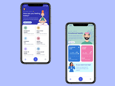 Covid-19 frontliners app activity tracker app design figma health illustration ios medical product design prototype ui ux