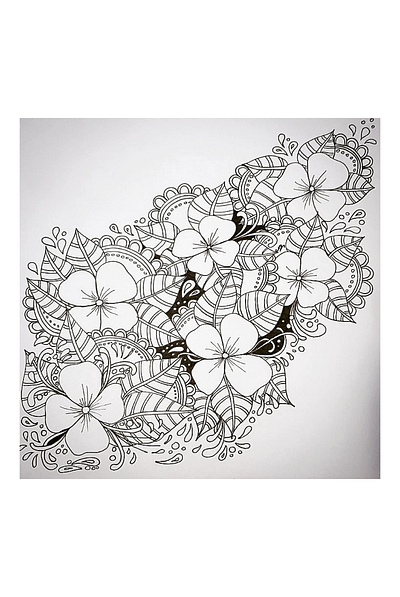 From left to right design flowers zentangle