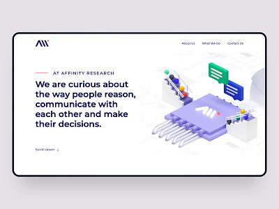 Affinity Research 3d audiences behavioural blender brand data driven hero human interaction isometric learning machine marketing page predictive sketch social web webflow