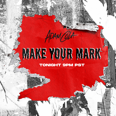 IG Post Make Your Mark Tonight 9pm PST art branding design flat graphic design icon logo minimal typography vector