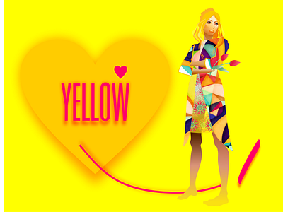 i love yellow art design fashion fashion brand graphic design illustration style vector woman yellow красота