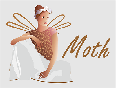 "Moth" Illustration beautiful design fashion graphic design illustration style vector woman красота мода