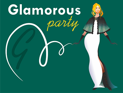 "Party" Плакат. Иллюстрация. beautiful design fashion graphic design icon illustration style vector woman красота