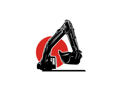 Excavator Logo & Illustration black white branding building contruction design excavator graphic design icon illustration illustrator logo vector