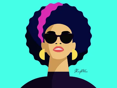 Girl With Sunglasses artwork design flat illustration vector