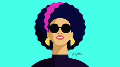 Girl With Sunglasses artwork design flat illustration vector