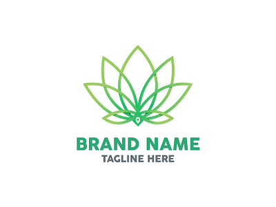 Lotus 01 branding design graphic design green illustration logo lotus lotus flower lotus logo marijuana minimalist logo ui vector