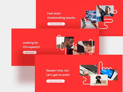 Landing banners for IT Company - Ads Set ads ads banner ads design advertising banner collage collage art cta cta button development development company landing marketing red red design set simple design ui ui set uidesign