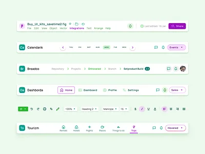 Application Bar Header templates - Figma design system Material app bar appbar bar design design system figma header mobile nav top ui ui kit web