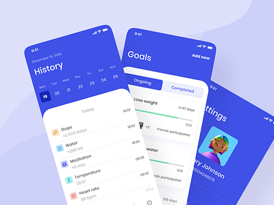 Health Tracker Mobile App app app design calendar dashboard health app health care healthcare heart rate measure measurements medical medical app medicine medicine app mobile app mobile app design mvp ronas it ui ux