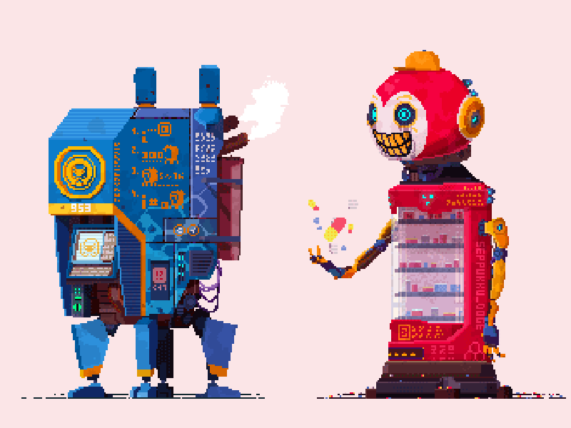 Cyberpunk Vending Machines III #2 8 bit animated art cyberpunk gif illustration loop pixel retro vending machine