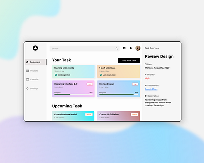 Task Management Dashboard - Exploration design exploration task management ui website design