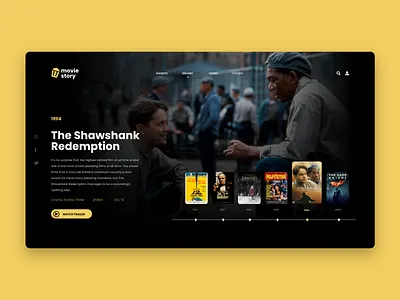 Movie Story Website adobexd challenge design movies trailers typography ui ux web