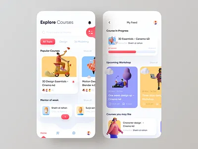 Educational app courses class design system dribbble best shot e learning edtech education education app event app learning app learning platform mentor minimal mobile app ofspace online school school students study user experience (ux) userinterface