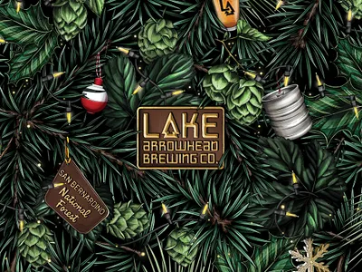 Holiday Crowler Design - Sneak Peek beer botanical botanical illustration brand identity brewery illustration lettering logo nature packaging surface design typography