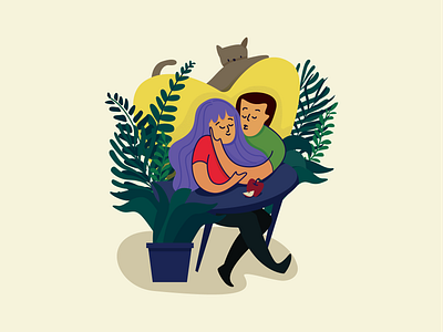 Love editorial flat illustration vector