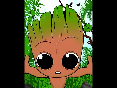 Groot art baby cartoon cartooning groot