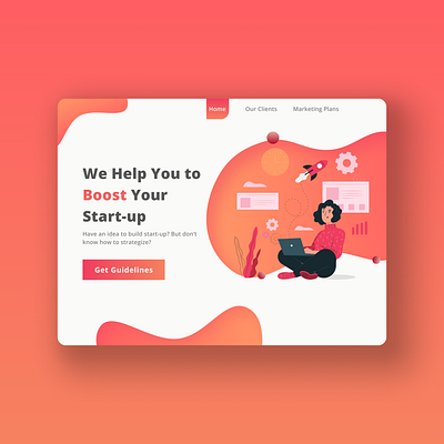 Startup Guidelines Concept concept design figma flat illustration marketing minimalist startup ui web webdesign website