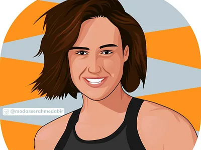 Ellyse Perry Portrait Design | Vector Cartoon Portrait art artwork avatar cartoon color design digitalart drawing face flat illustration illustrator line art minimal painting pop portrait portrait design vectorart vectorillustration