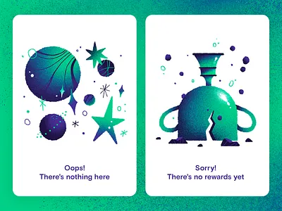 Tribu | Empty States II app app illustration art artwork branding design empty state empty states handmade illustration no rewards nothing here oops oops nothing here rewards stars trophy ui universe ux