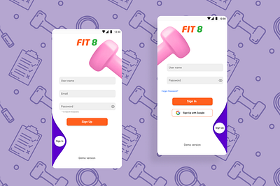 Sign in-Sign up sport app app app design application application design curve curved curves design fitness gym app sign in sign up signup sport ui ui design uidesign user interface user interface design ux