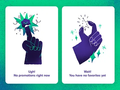 Tribu | Empty States III app app illustration art artwork branding design discount empty state empty states favorites handmade illustration no favorites no promotions promotions seal star ui ux vector